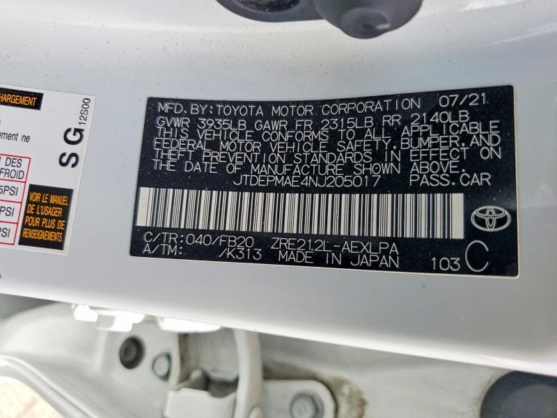 2022 TOYOTA COROLLA LE 13