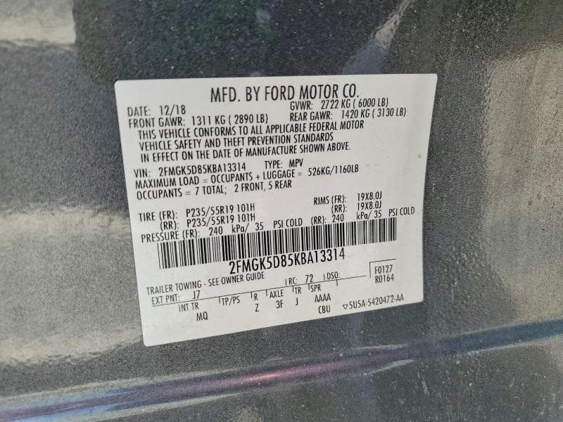 2019 FORD FLEX LIMITED 13