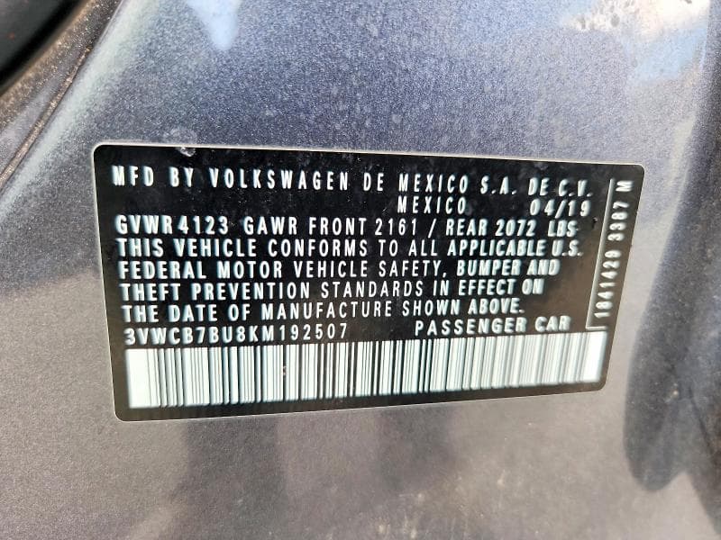2019 VOLKSWAGEN JETTA S 12