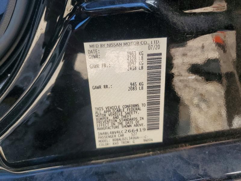 2020 NISSAN ALTIMA S 13