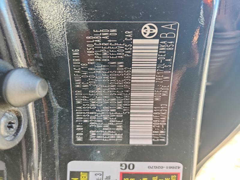 2018 TOYOTA COROLLA LE 13