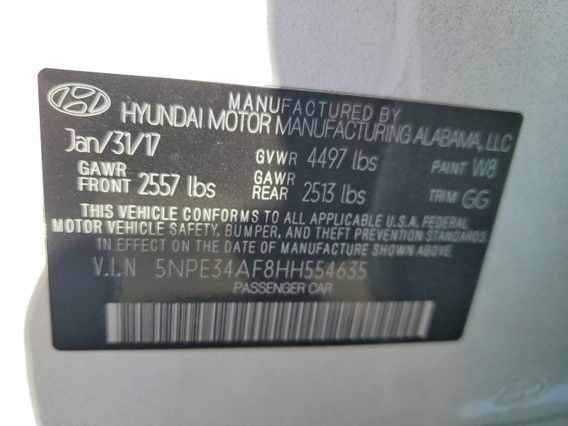 2017 HYUNDAI SONATA LIMITED 12