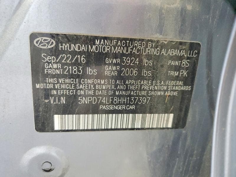 2017 HYUNDAI ELANTRA SE 12