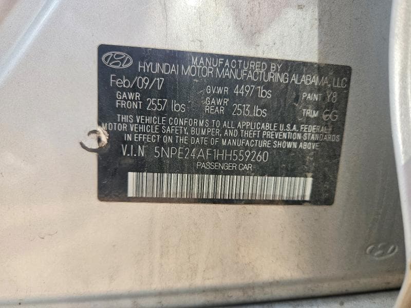 2017 HYUNDAI SONATA SE 12