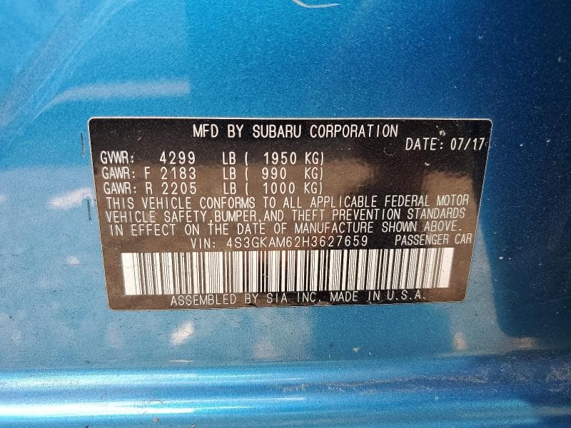2017 SUBARU IMPREZA SPORT 12