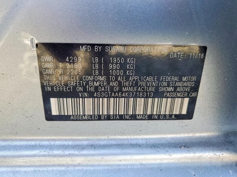 2019 SUBARU IMPREZA 13