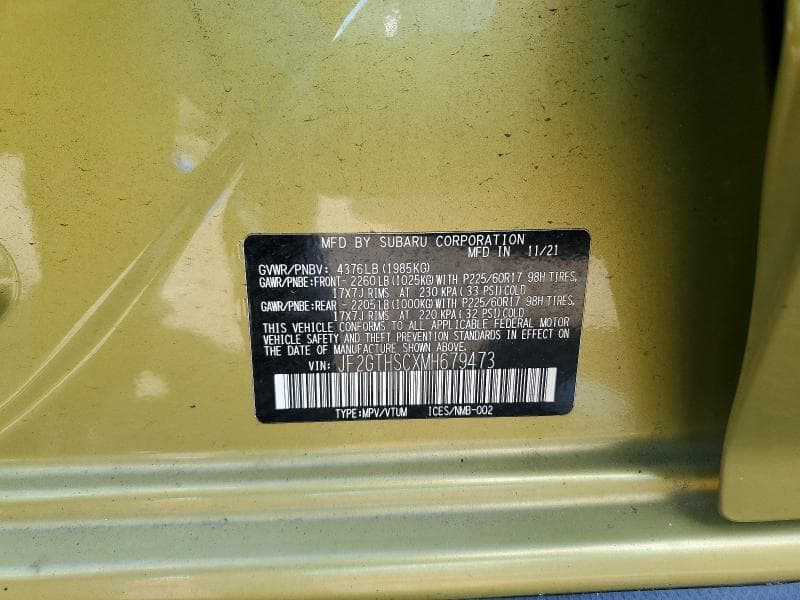 2021 SUBARU CROSSTREK SPORT 13