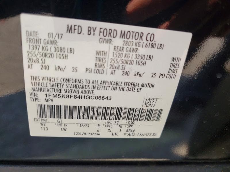 2017 FORD EXPLORER LIMITED 13