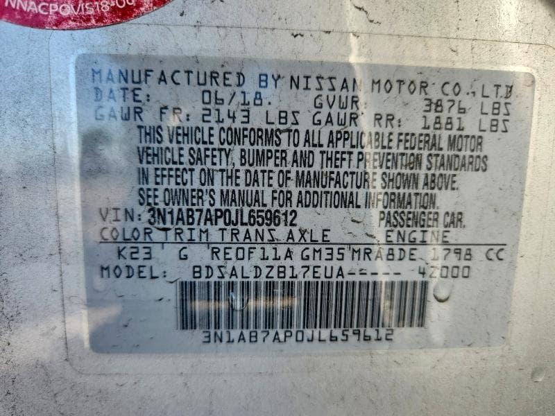 2018 NISSAN SENTRA SV 12