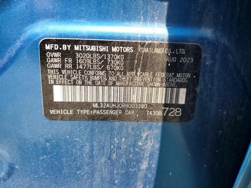 2024 MITSUBISHI MIRAGE ES 12