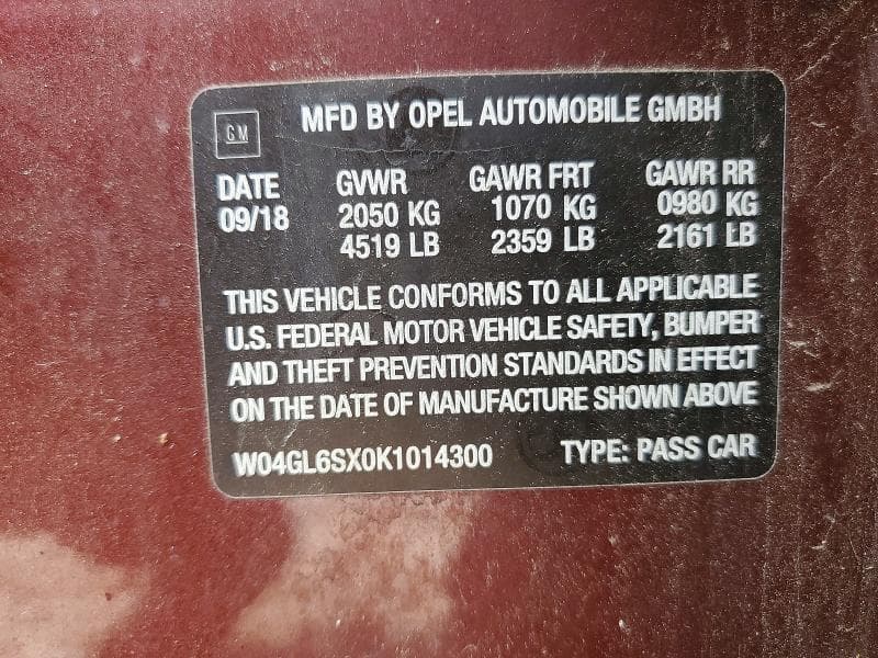 2019 BUICK REGAL PREFERRED 12