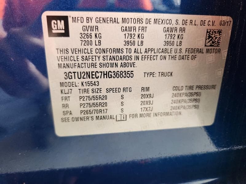 2017 GMC SIERRA K1500 SLT 12