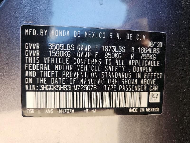 2020 HONDA FIT EX 12