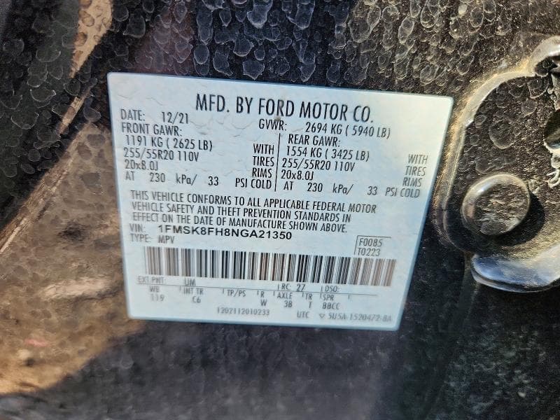 2022 FORD EXPLORER LIMITED 14