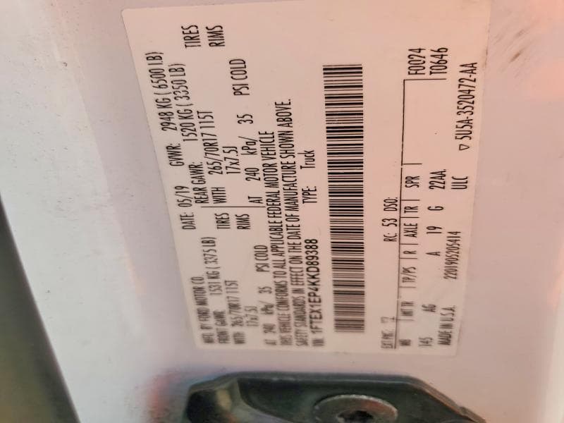 2019 FORD F150 SUPER CAB 12