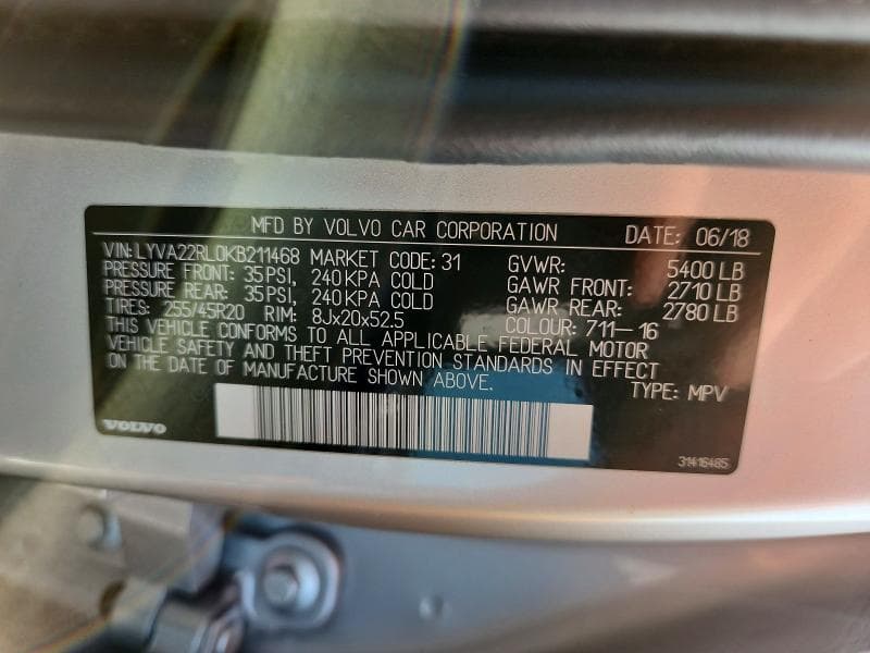 2019 VOLVO XC60 T6 INSCRIPTION 13