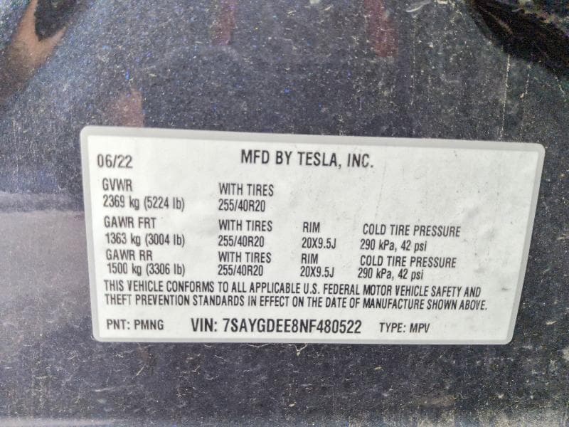 2022 TESLA MODEL Y 12