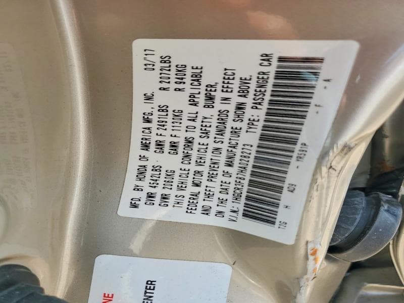 2017 HONDA ACCORD EXL 12