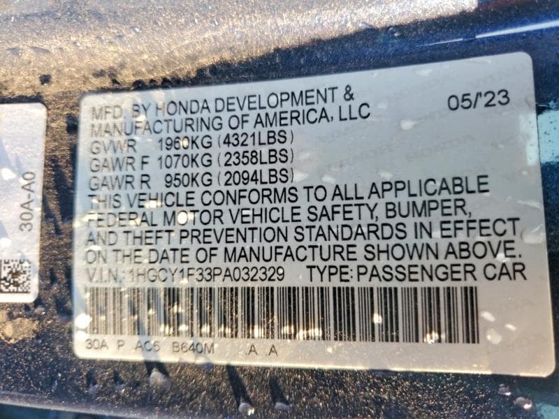 2023 HONDA ACCORD EX 12