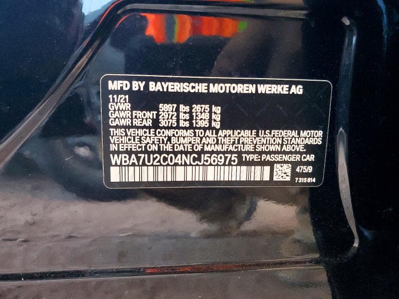 2022 BMW 750 XI 13