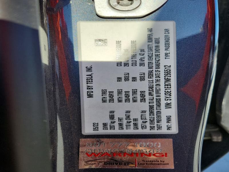 2022 TESLA MODEL 3 13