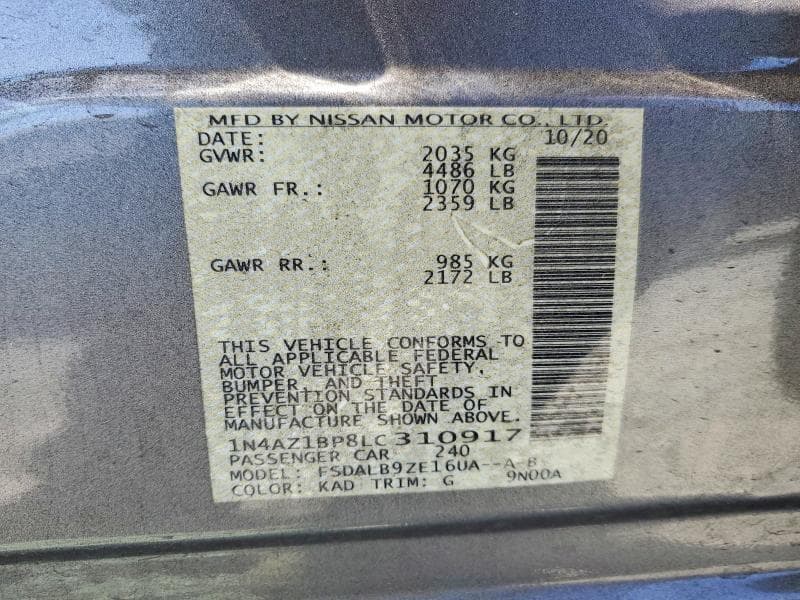 2020 NISSAN LEAF S 12