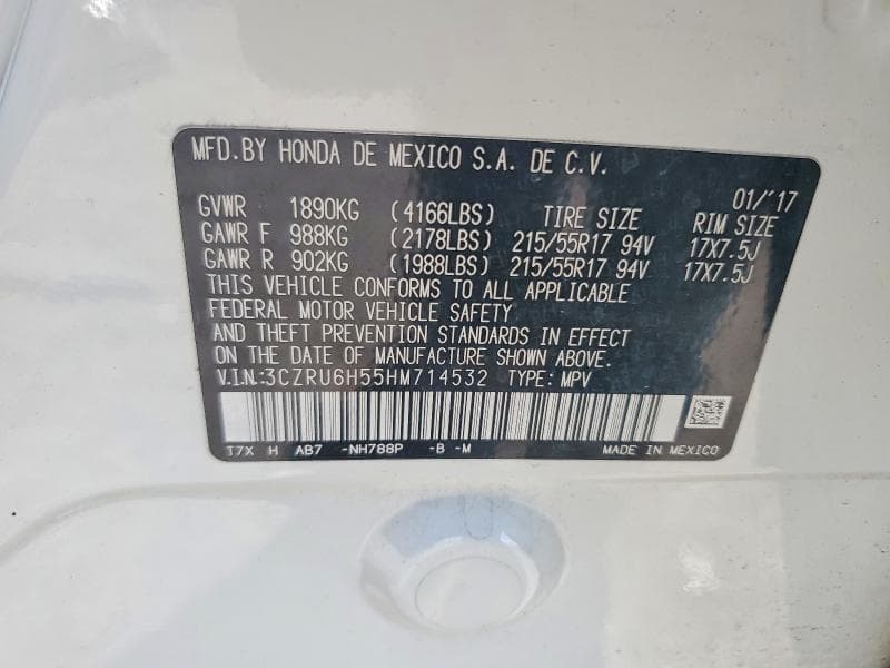 2017 HONDA HR-V EX 13