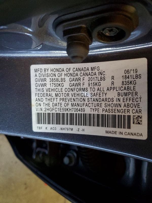 2019 HONDA CIVIC SI 12