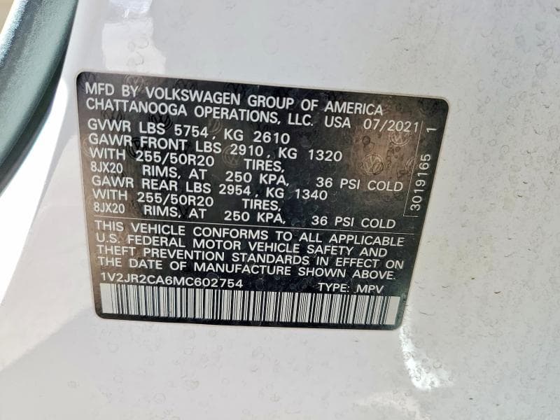 2021 VOLKSWAGEN ATLAS SE 14