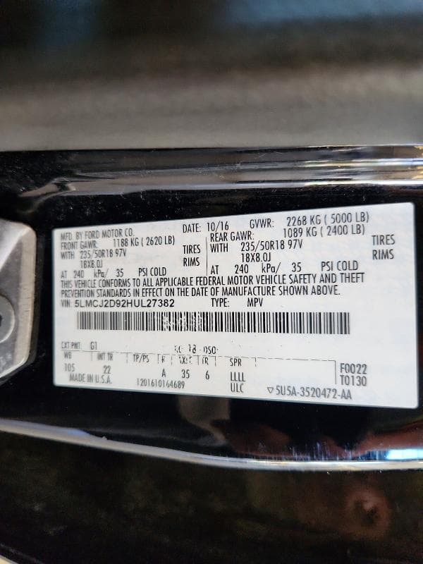 2017 LINCOLN MKC SELECT 13