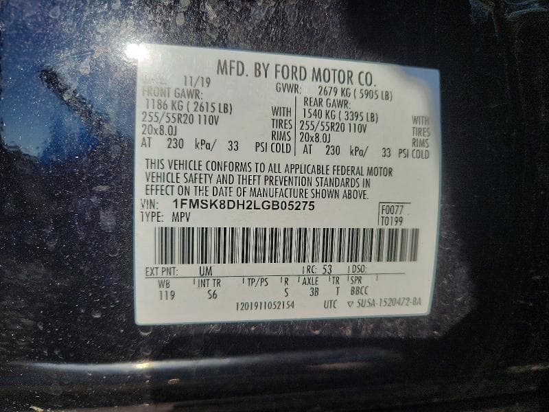 2020 FORD EXPLORER XLT 13