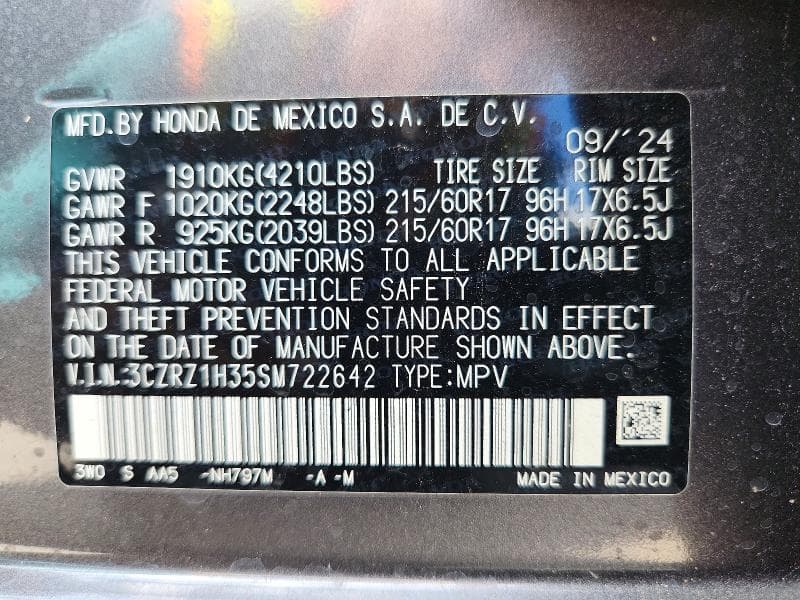 2025 HONDA HR-V LX 14