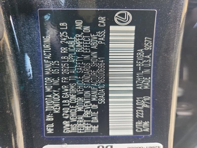 2025 LEXUS ES 300H BASE 12