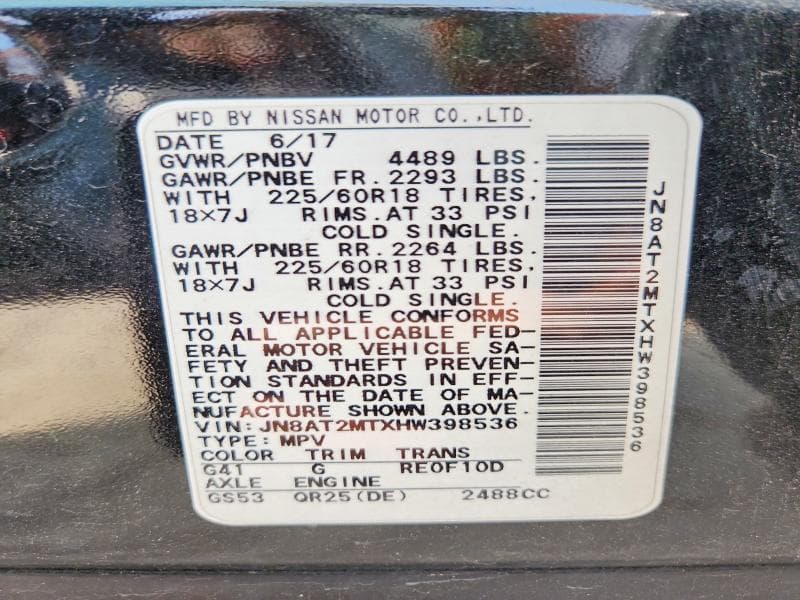 2017 NISSAN ROGUE SL 13