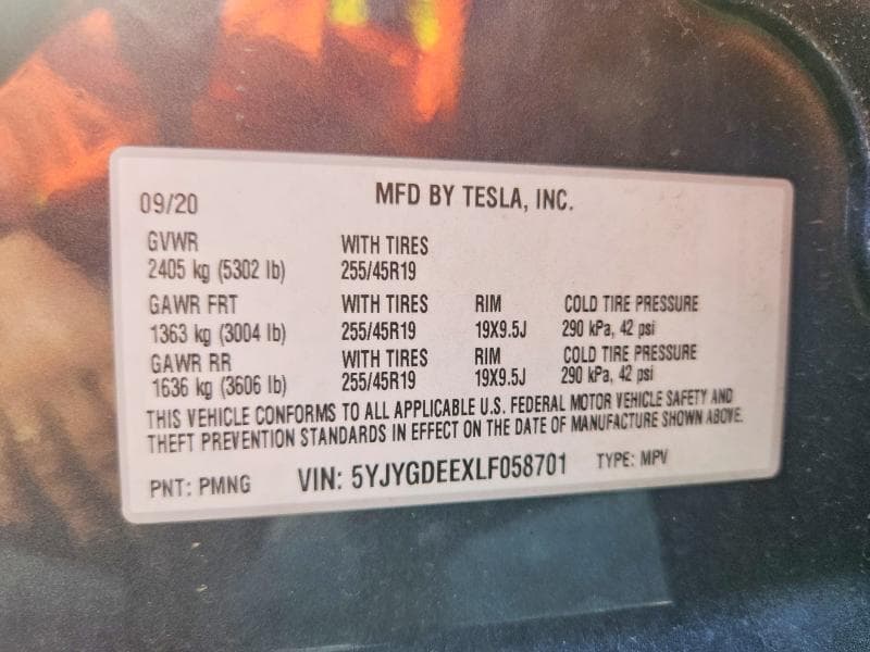 2020 TESLA MODEL Y 13