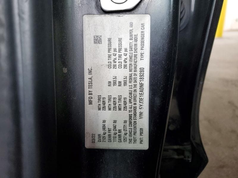 2022 TESLA MODEL 3 12