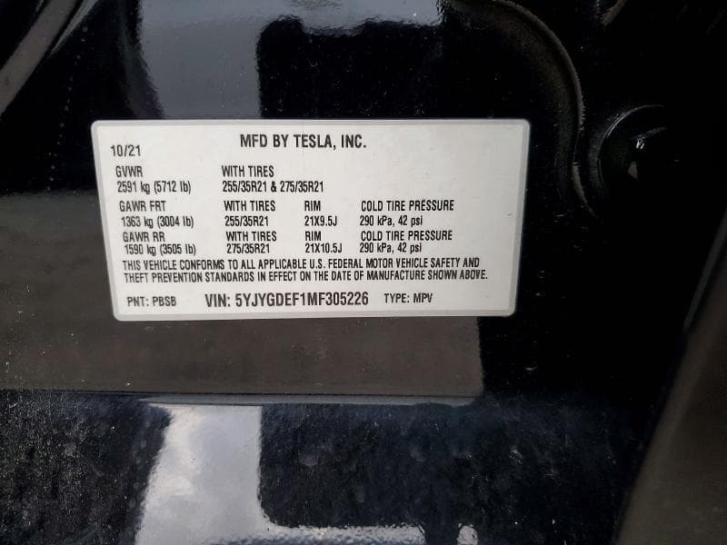 2021 TESLA MODEL Y 14