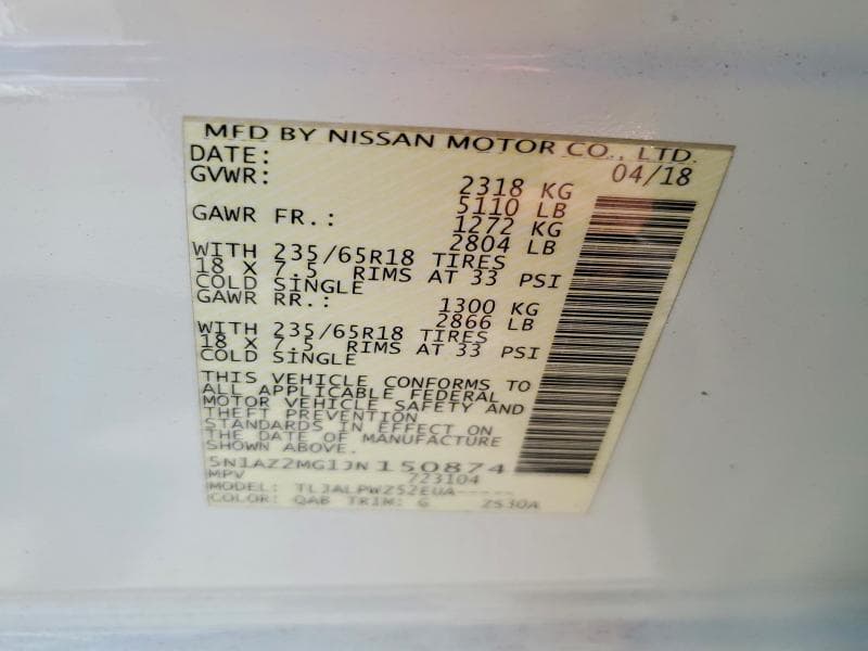 2018 NISSAN MURANO S 13