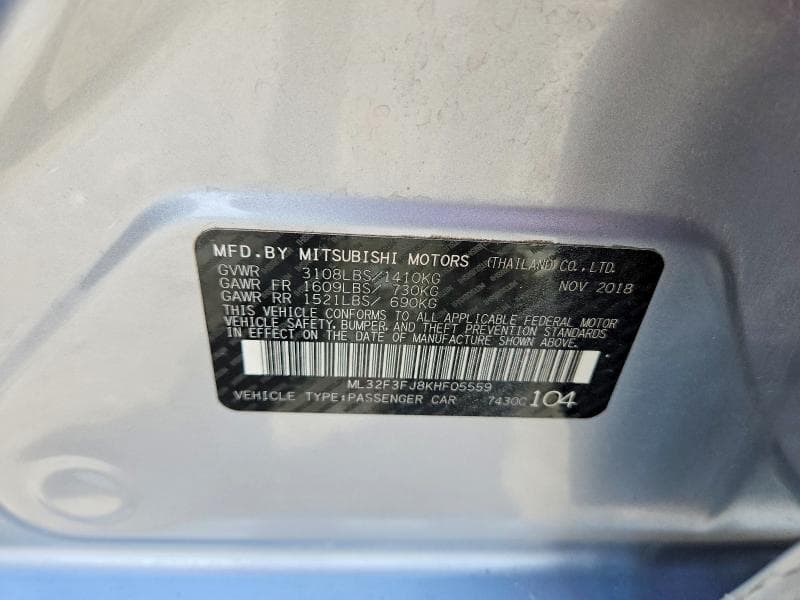 2019 MITSUBISHI MIRAGE G4 ES 12