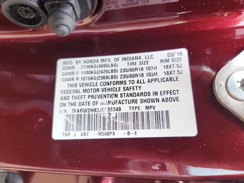 2018 HONDA CR-V EXL 13