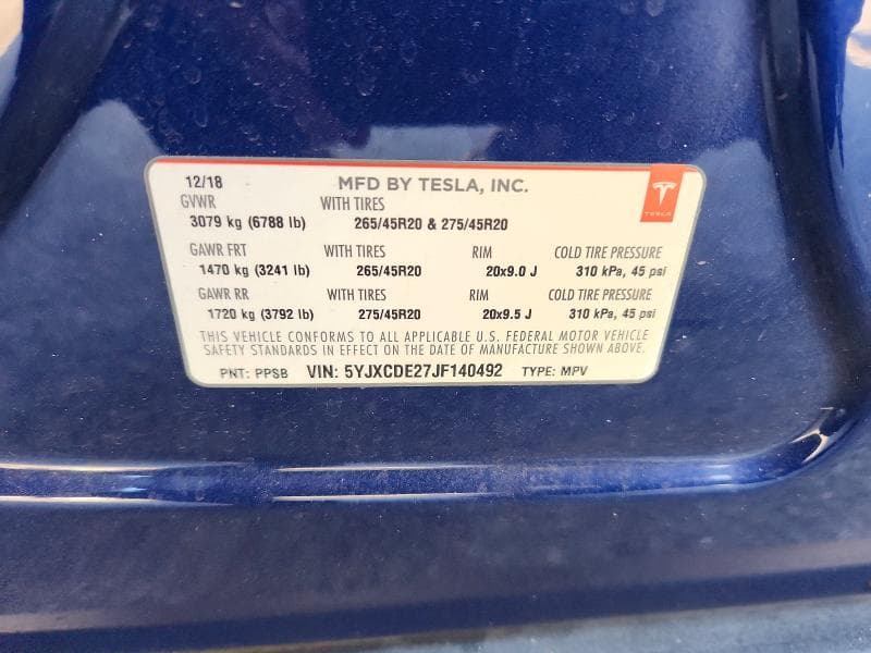 2018 TESLA MODEL X 12
