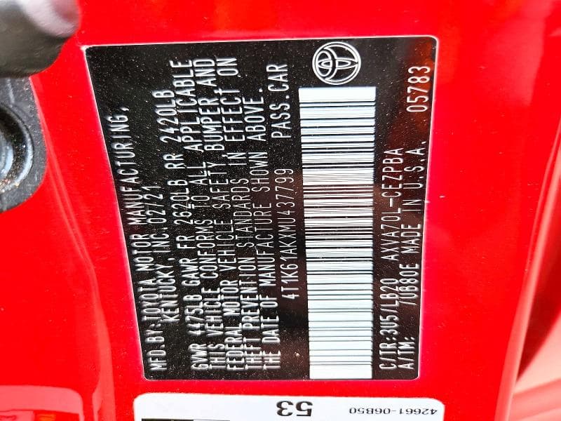 2021 TOYOTA CAMRY XSE 13