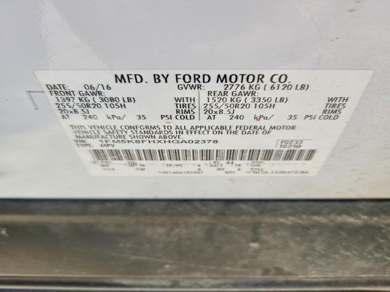 2017 FORD EXPLORER LIMITED 13