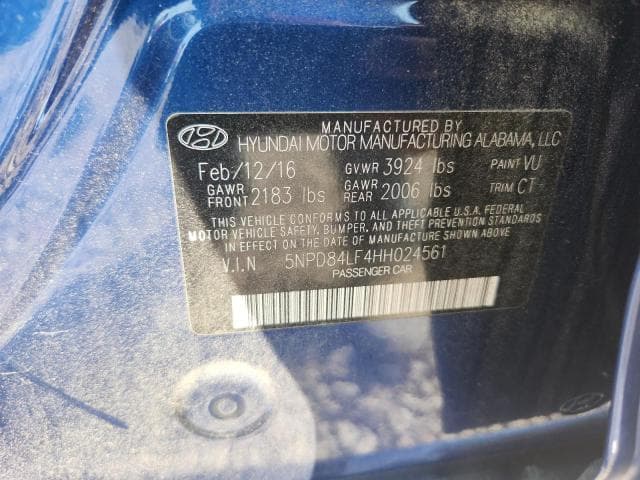 2017 HYUNDAI ELANTRA LIMITED 12