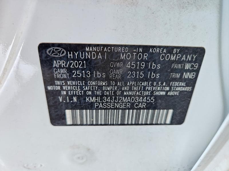 2021 HYUNDAI SONATA HYBRID SEL 12