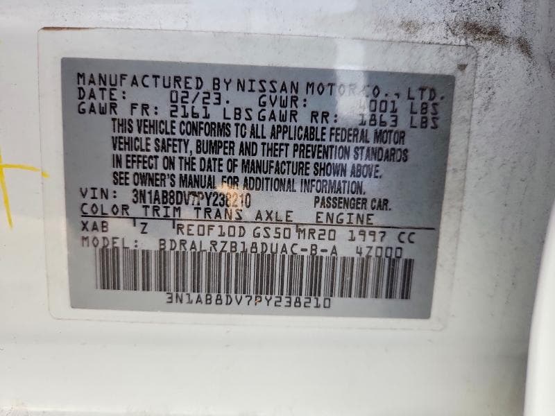 2023 NISSAN SENTRA SR 13