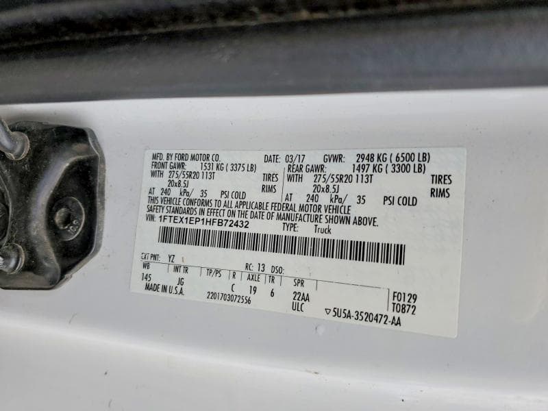 2017 FORD F150 SUPER CAB 13