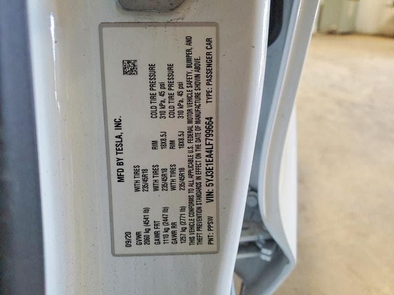 2020 TESLA MODEL 3 12