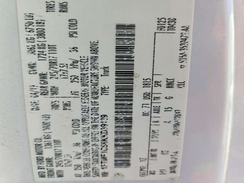2019 FORD F150 12