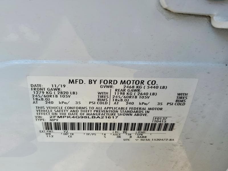 2020 FORD EDGE SE 14